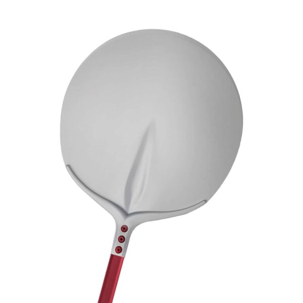 Pala para pizza redonda de aluminio anodizado con forma de tulipán
