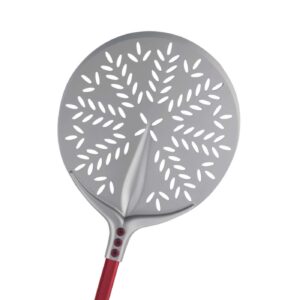 Pala para pizza redonda perforada de aluminio anodizado "Tulip 60°"