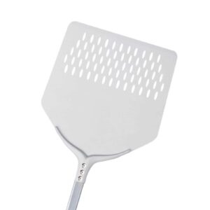 Pala para pizza cuadrada de aluminio perforada «inteligente», destinada al uso doméstico.