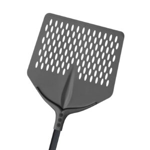 Pala para pizza cuadrada perforada de aluminio anodizado duro