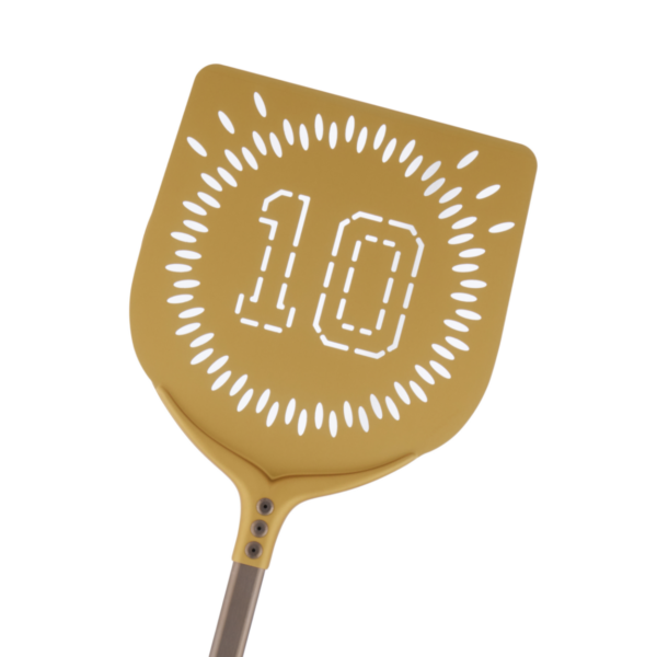 Pala para pizza "10" de aluminio anodizado cuadrado color oro