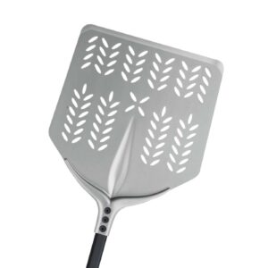 Pala para pizza cuadrada perforada de aluminio anodizado GF "Tulip 60°"