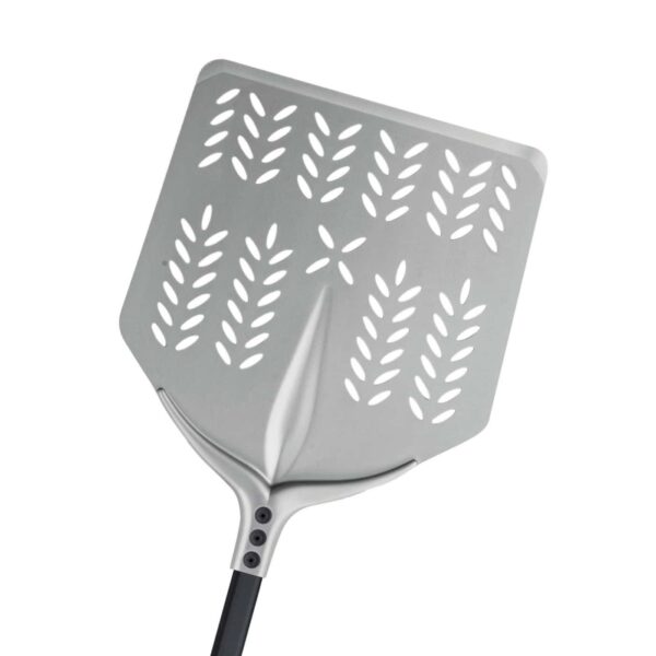 Pala para pizza cuadrada perforada de aluminio anodizado GF "Tulip 60°"