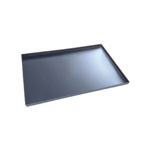 Bandeja rectangular azul para hornear con lados rectos