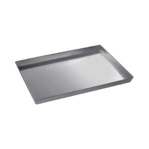 Bandeja rectangular para hornear de hierro aluminizado con paredes acampanadas