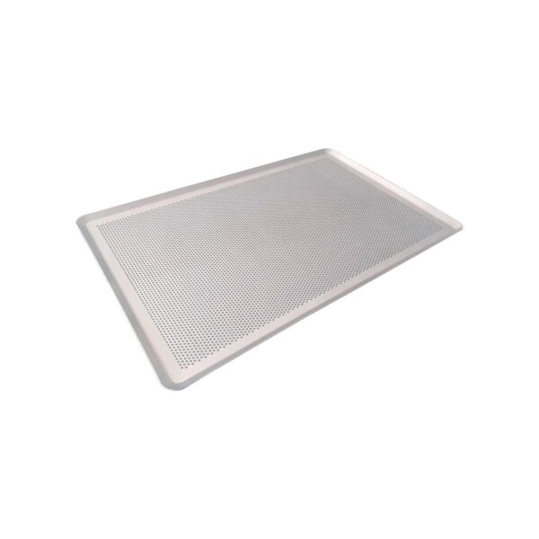 Bandeja rectangular. Aluminio. Microperforada con paso de