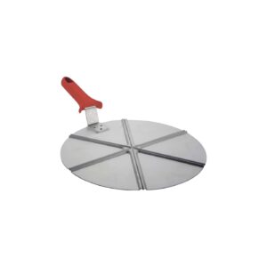 Plato de aluminio para porciones de pizza con asa