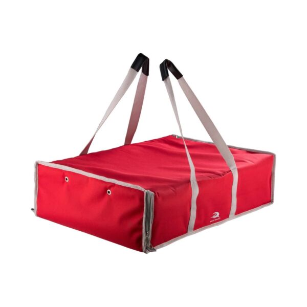Bolsa térmica de nailon para pizzas. Medio metro de largo. Capacidad para 4-5 cajas. 60 x 42 x 22 cm.